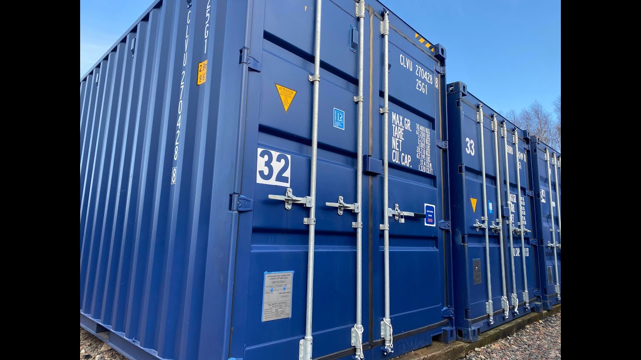 Opening a shipping container at Storage Carlisle