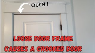 How to fix a crooked door by adjusting the door frame