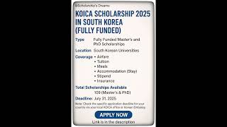 Download lagu KOICA Scholarship 2025 in South Korea 🇰🇷 #scholarship #2025 #1k #korea mp3 Download lagu KOICA Scholarship 2025 in South Korea 🇰🇷 #scholarship #2025 #1k #korea mp3