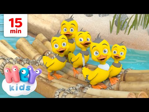 Cinque Paperelle e Altre Canti Animali per Bambini!  | 15 minuti | HeyKids Italiano
