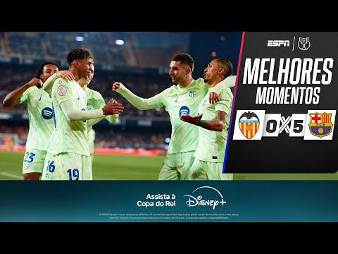 Gols e lances de Valencia x Barcelona
