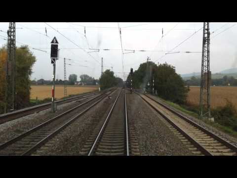 HD720cam: Führerstandsmitfahrt Rheintalbahn Schliengen - Freiburg Hbf - Riegel