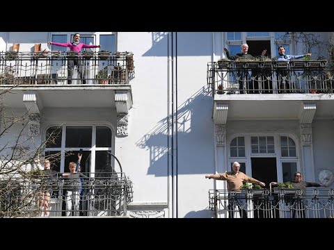 Quarantäne-Sport auf Hamburgs Balkonen