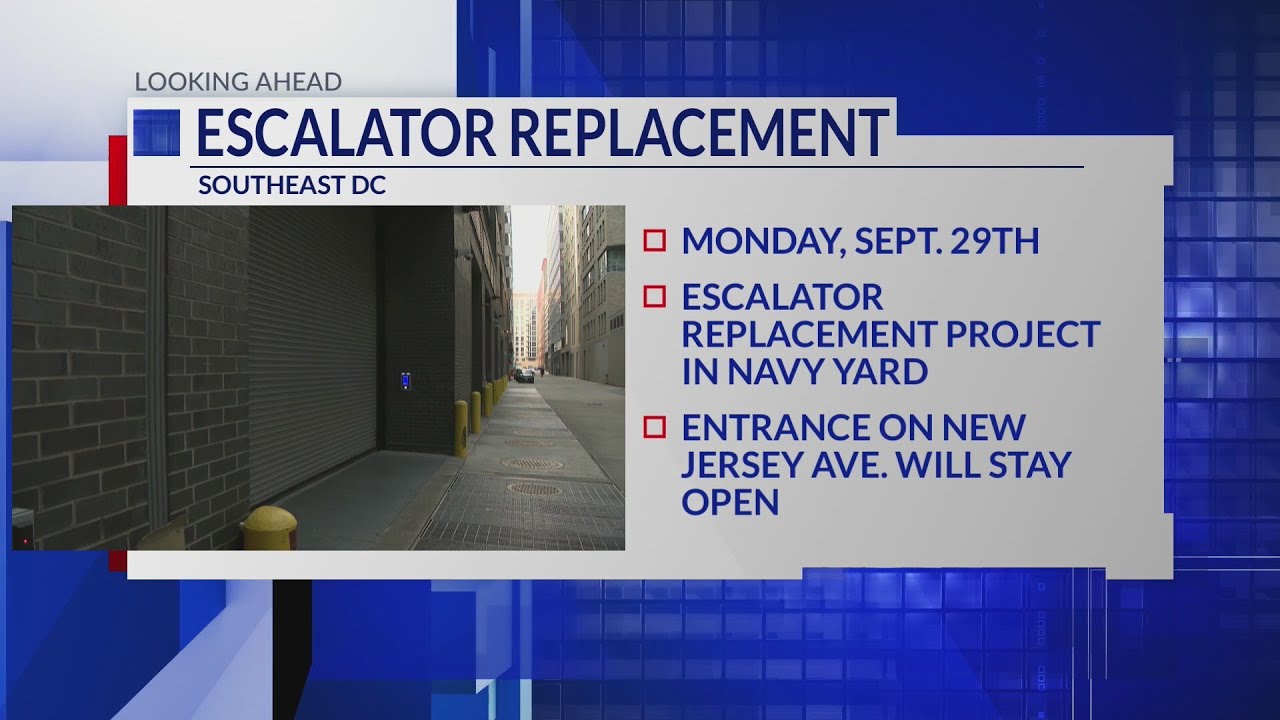 Escalator replacement project in Navy Yard