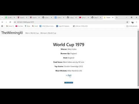 CS50X Final Project: Cricket Worldcup Winners(Men's/Women's)