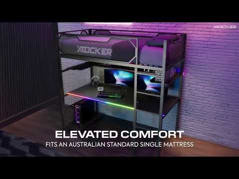X Rocker Black Battlebunk RGB Convex Gaming High Sleeper