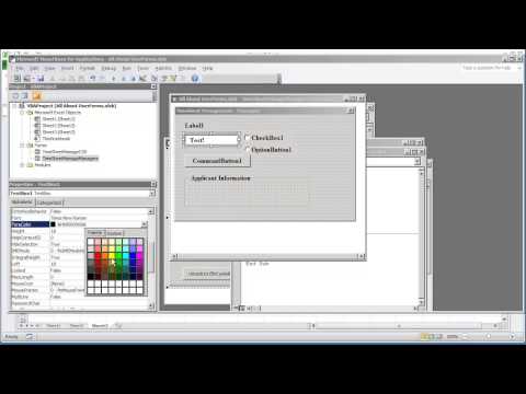VBA Programming for Excel 2010 - V4.08 - UserForm GUI - Changing the Forecolor (Text Color) Properties Programtically