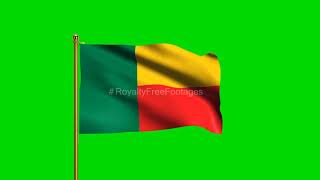 Benin National Flag | World Countries Flag Series | Green Screen Flag | Royalty Free Footages