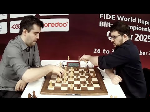 Ian Nepomniachtchi vs. Maxime Vachier-Lagrave / Maxim missed elementary move to win endgame Round 19