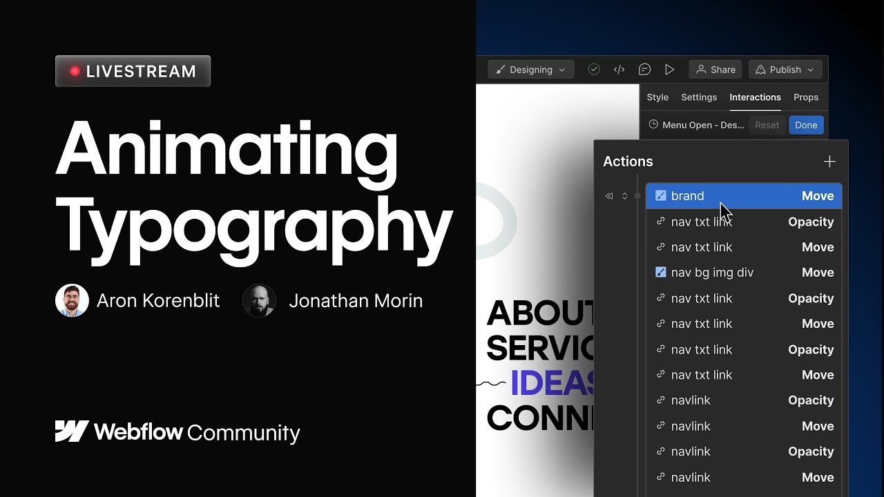 Animating Typography with Webflow interactions