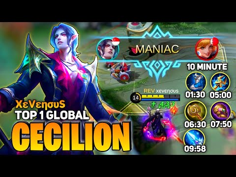 MANIAC! Late Game Monster [Top 1 Global Cecilion] By xεvεησυs - Mobile Legend