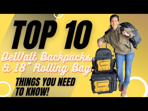Top 10 Things You Need to Know! New DeWalt IP54 Pro Backpacks and 18” Rolling Tool Bag