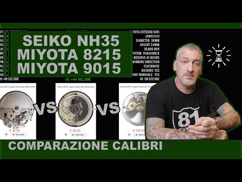 Miyota 8215 vs Miyota 9015 vs Seiko NH35 - comparazione dei calibri entry level più utilizzati