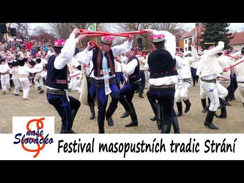 Fašank Strání 2025, festival masopustních tradic. Pod šable - skupiny fašančárů ze Strání, CM Strýci