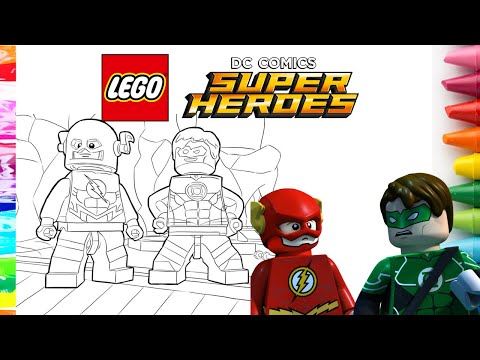 LEGO DC Super Heroes: JUSTICE LEAGUE / FLASH & GREEN LANTERN coloring page COLOR WITH ME