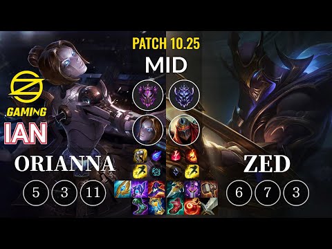 OZ Ian Orianna vs Zed Mid - KR Patch 10.25