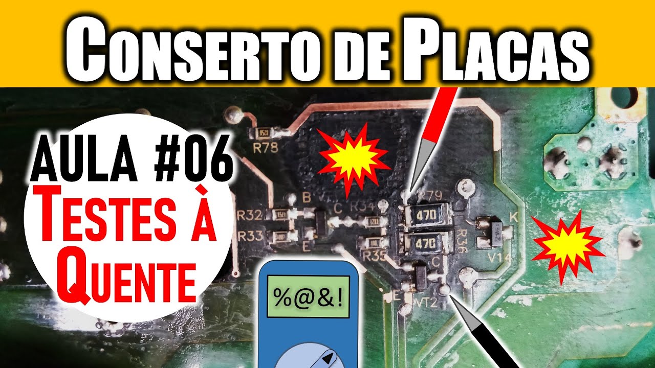 Como medir Placa eletrônica Energizada com Multímetro (Como consertar Placas Eletrônicas - Aula 06)