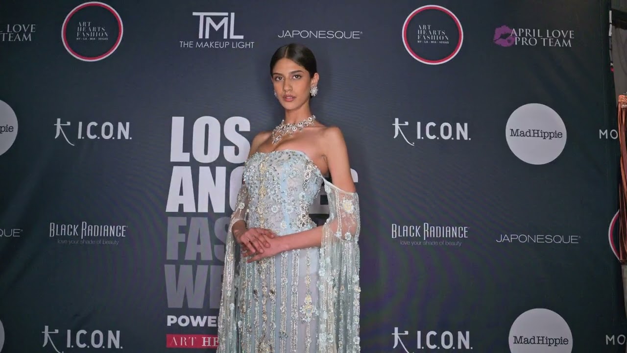 Giannina Azar Model @melanie_jrodriguez poses @artheartsfashion LAFW