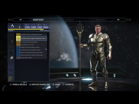 Injustice 2 - aquaman justice League gear (Showcase)