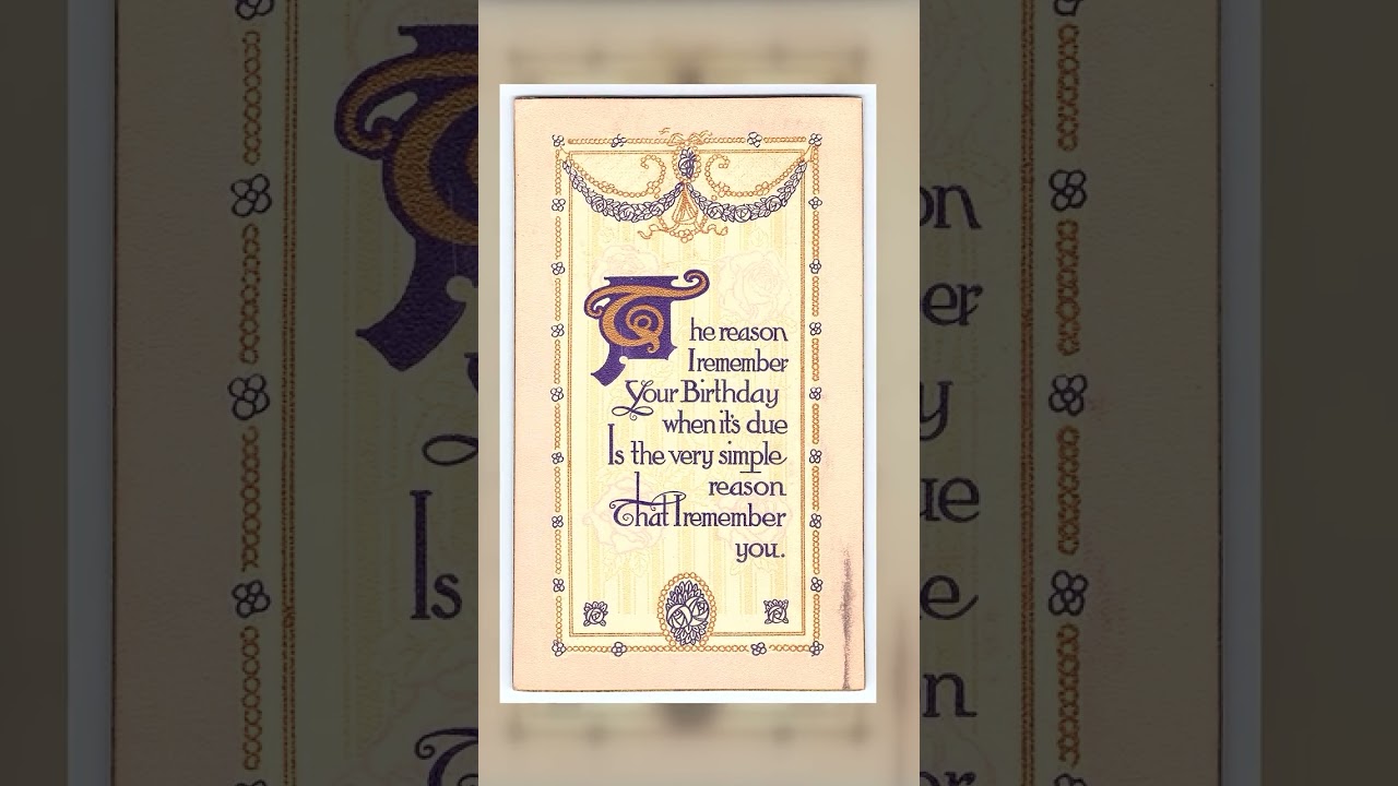 American Quality Cards, Divided Back Birthday Greeting, Hinesville, 1912 Video