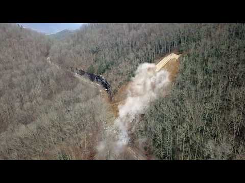 Highway 28 Rockslide Blasting