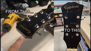 Re-Shaping an Epiphone Acoustic Guitar Headstock