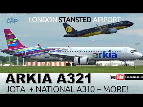 Arkia Airlines, Eurowings logojet, Wideroe, National Airlines A310, Planes at Stansted Airport