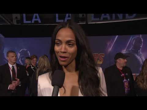 Avengers: Infinity War: Zoe Saldana "Gamora" World Premiere Movie Interview | ScreenSlam