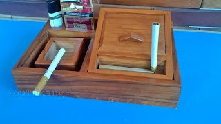 Download lagu multi-purpose wooden cigarette holder, cigarette dispenser   ashtray and place to put matches mp3