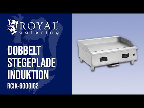 Produktvideo - Dobbelt stegeplade induktion - 910 x 520 mm - glat - 2 x 6000 W - Royal Catering