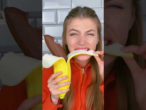 Chocolate 🍌 VS Real Food Challenge #shorts