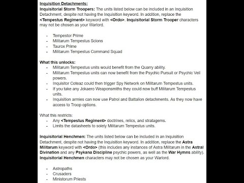 Playing with Keywords Astra Militarum (Imperial Guard) Redux - Inquisition