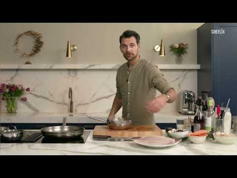 MEISTERKLASSE I Nordseezunge mit Steinpilzsauce, Kartoffelmousseline und glasierten Karotten