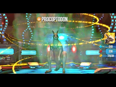 New Cenozoic Fight -Procoptodon Indoraptor Team up -Procoptodon Feeding -Jurassic World The Game