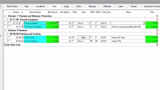 Quick Bid - The Subs Tab
