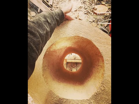 Building a natural log hive. bee keeping