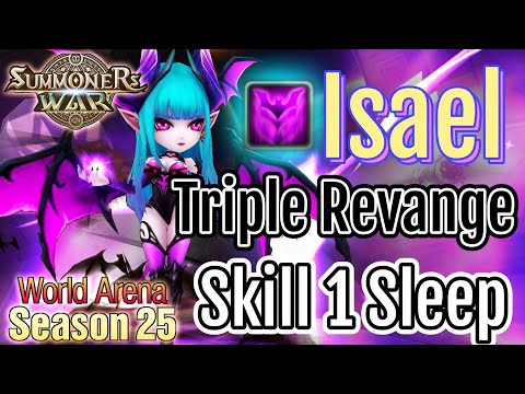 Triple Revenge Skill 1 put unit to sleep - Dark Succubus { Isael } - Summoners war RTA 魔靈召喚
