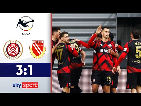 Wiesbaden ärgert Spitzenreiter! | SV Wehen-Wiesbaden - FC Energie Cottbus | Highlights - 3. Liga