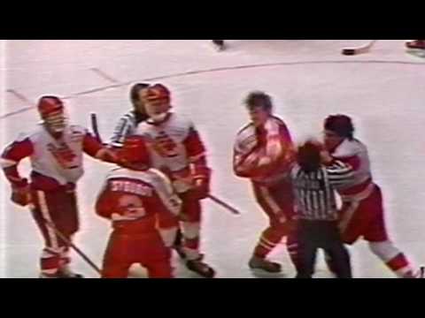 1987 World Juniors Canada Russia Fight
