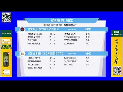Horsham CC Womens 2nd XI  v Bognor Regis CC Womens 1st XI