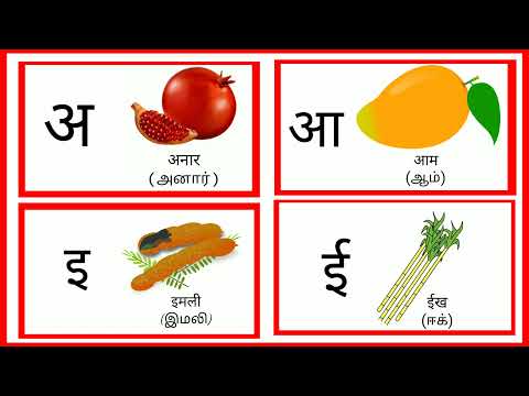 Learn Hindi Vowels - Swar and it's words in tamil | Hindi swar in tamil | hindi a aa e ee in tamil
