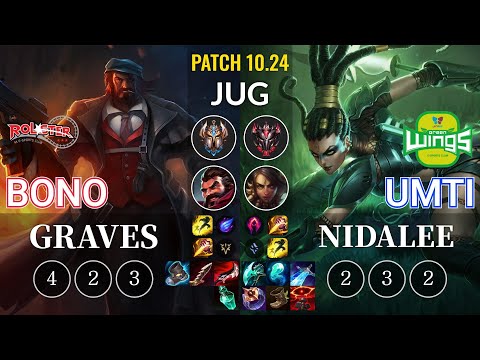 KT Bono Graves vs JAG UmTi Nidalee Jungle - KR Patch 10.24