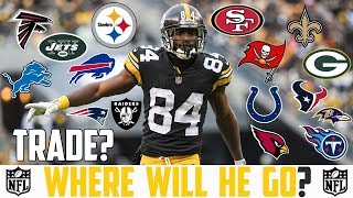 Antonio Brown 2019 NFL TRADE PREDICTIONS Antonio Brown Niners Packers Raiders Falcons Lions Saints