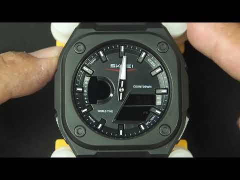 Skmei 2328 Tutorial, How to Set and Operate: Hands Alignment, Date, Time, World Time, Alarm, Timer