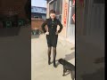 Lady Dancing In Black Pantyhose And High Heeled Boots