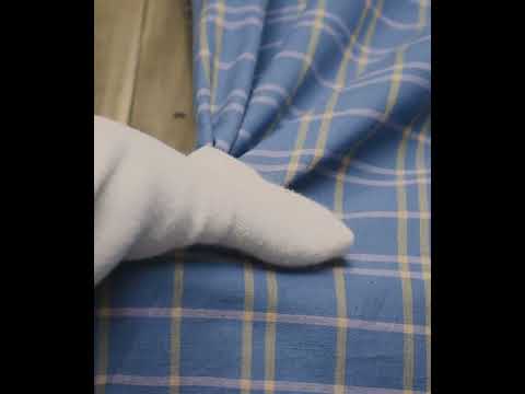 Check Blue Yellow and Pink Pure Cotton 100 GSM Handwoven Fabric — video