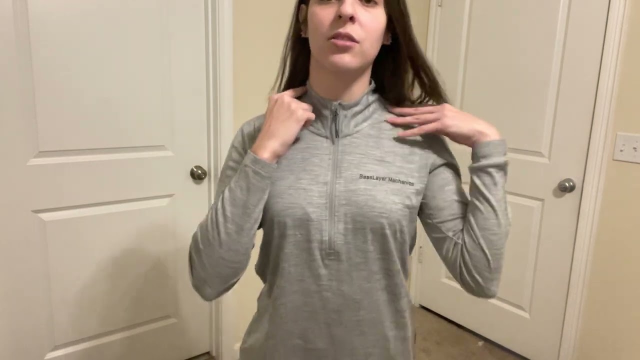 Review of BaseLayer Mechanics Women's 100% Merino Wool Long Sleeve Crewneck Half-Zip Base Layer Top