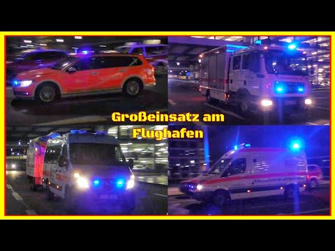 [400 Personen Evakuierung⛑] Einsatzfahrten 》Flughafenfeuerwehr, KatS uvm. || MANV am Flughafen BER