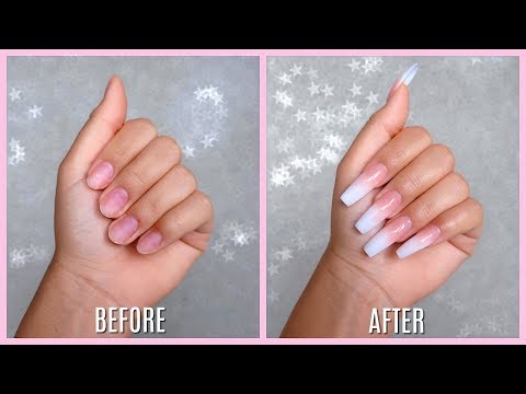 Doing My Own Acrylic Nails! *first time* - YouTube