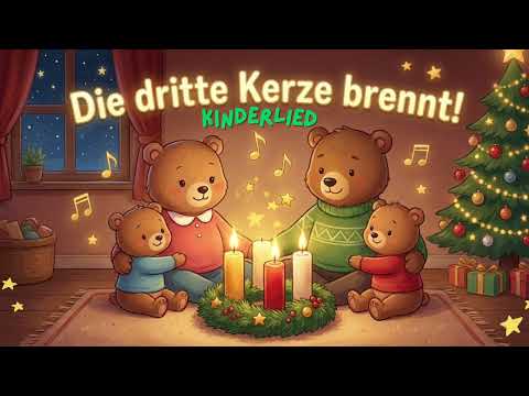 🕯️✨ Kinderlied zum 3. Advent – Die dritte Kerze brennt ✨🕯️#kinderlieder #weihnachten #kindermusik 